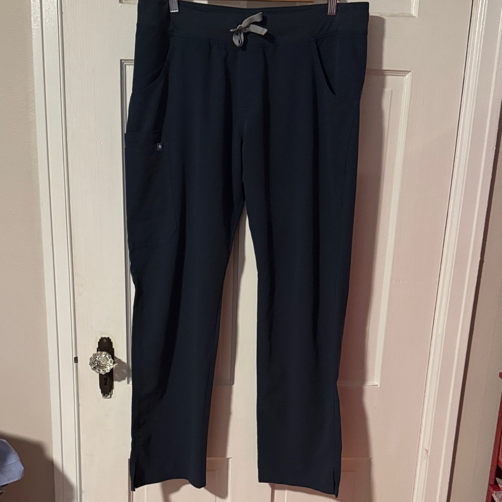Figs Technical Collection Blue Drawstring Scrub Pants Size Large Stretch